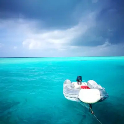 Beautiful blue ocean expanse in Maldives